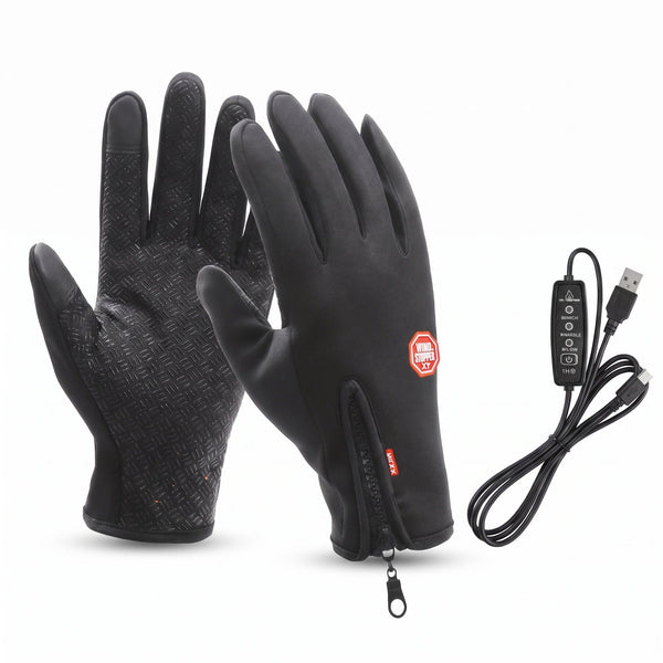 Touchscreen Heated Gloves with Plush Lining, USB Powered