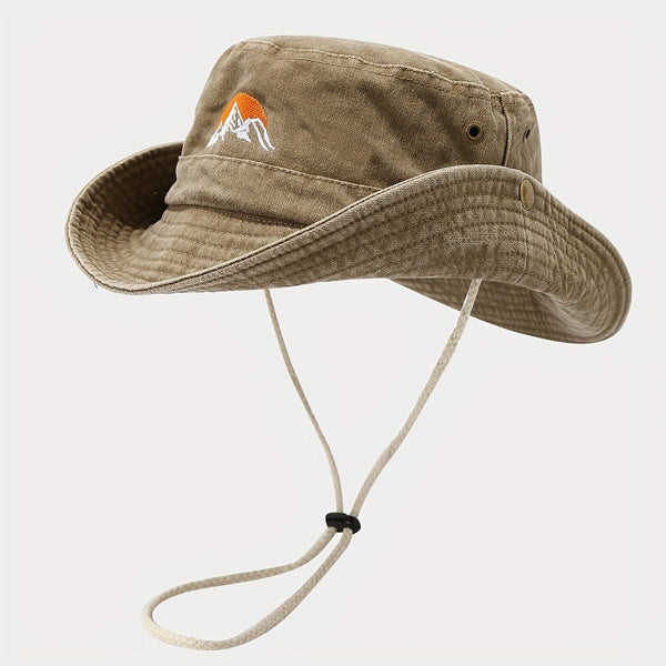 Unisex Cotton Bucket Hat with Wide Sun-Shading Brim