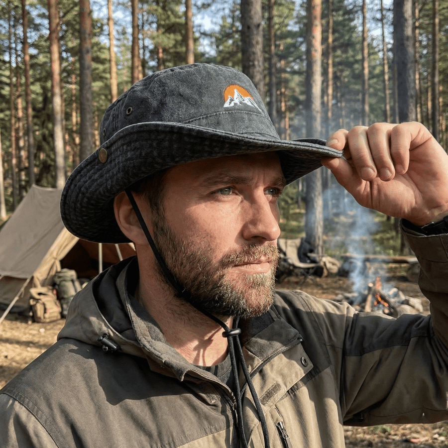 Unisex Cotton Bucket Hat with Wide Sun-Shading Brim - product view 3 | Buffalo Gears