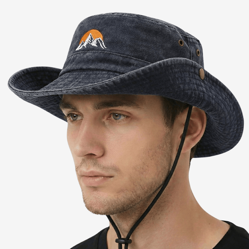 Unisex Cotton Bucket Hat with Wide Sun-Shading Brim - product view 9 | Buffalo Gears