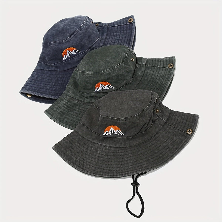 Unisex Cotton Bucket Hat with Wide Sun-Shading Brim - product view 10 | Buffalo Gears