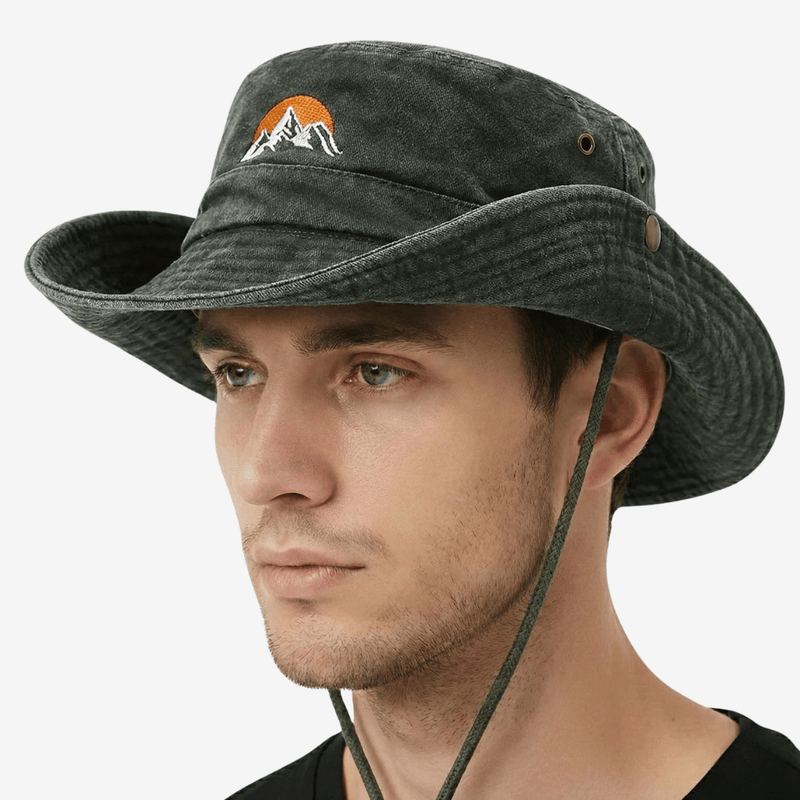 Unisex Cotton Bucket Hat with Wide Sun-Shading Brim - product view 12 | Buffalo Gears
