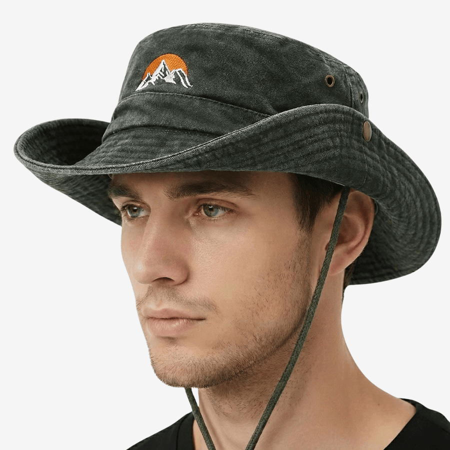 Unisex Cotton Bucket Hat with Wide Sun-Shading Brim - product view 12 | Buffalo Gears