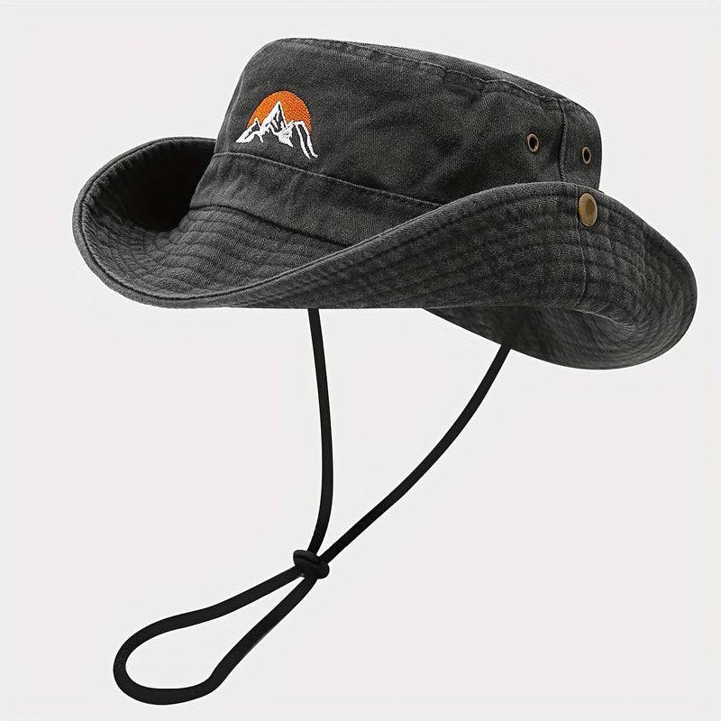 Unisex Cotton Bucket Hat with Wide Sun-Shading Brim - product view 13 | Buffalo Gears