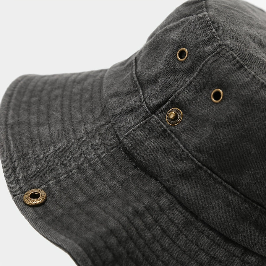 Unisex Cotton Bucket Hat with Wide Sun-Shading Brim - product view 16 | Buffalo Gears