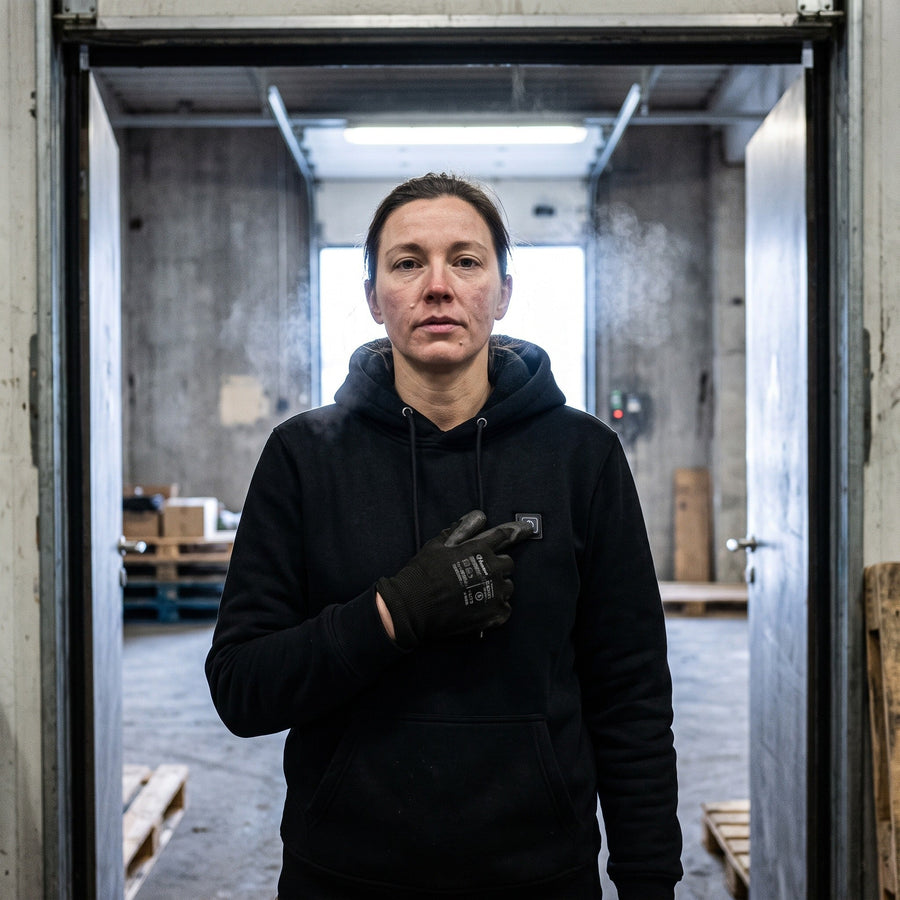 Unisex Heated Hoodie, 11 Zones, Digital Display and 3 Temperatures - product view 3 | Buffalo Gears
