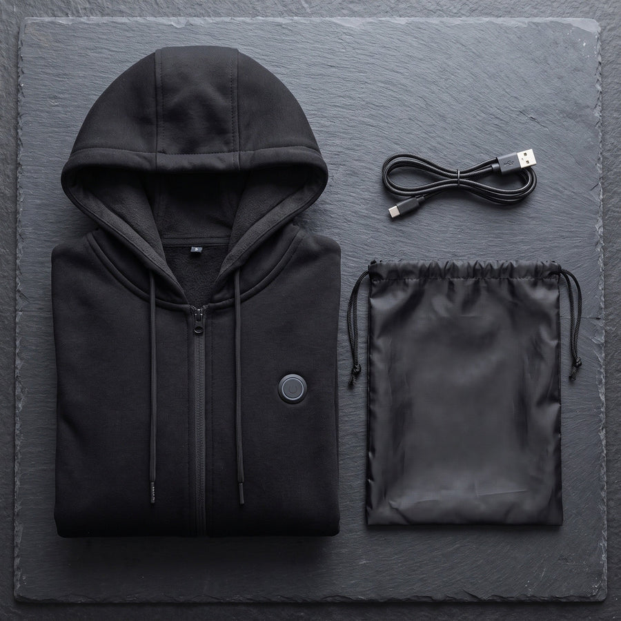 Unisex Heated Hoodie, 11 Zones, Digital Display and 3 Temperatures - product view 4 | Buffalo Gears
