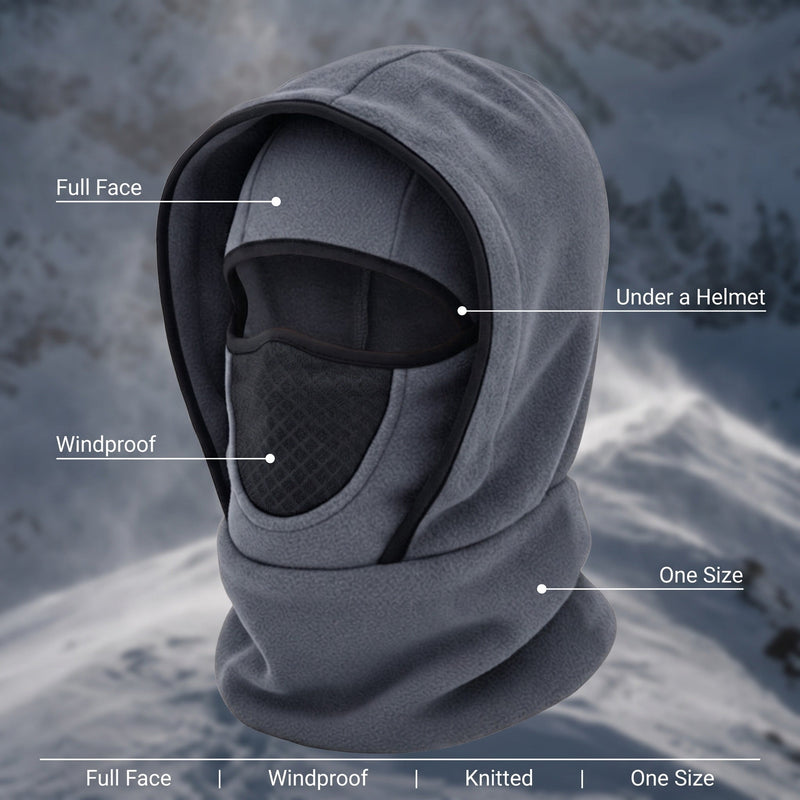 Unisex Knitted Balaclava with Full Face and Neck Cover - product view 2 | Buffalo Gears