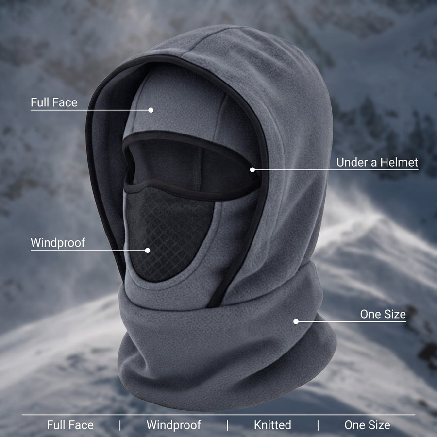 Unisex Knitted Balaclava with Full Face and Neck Cover - product view 2 | Buffalo Gears