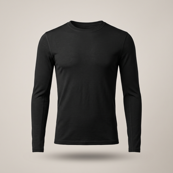 Unisex Merino-Blend Base Layer Long-Sleeve Top Odour-Control Hiking