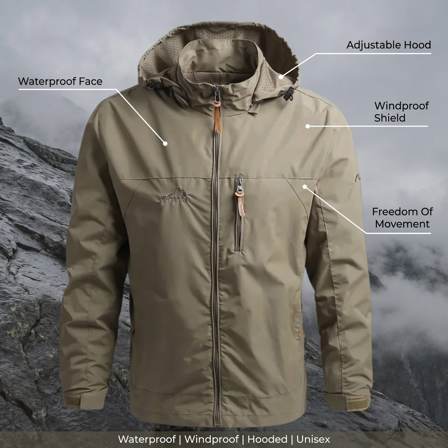 Unisex Mountain Shell Jacket for Wind and Sudden Showers - product view 2 | Buffalo Gears