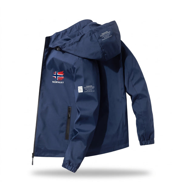 Unisex Windbreaker with Nordic Print and Hood