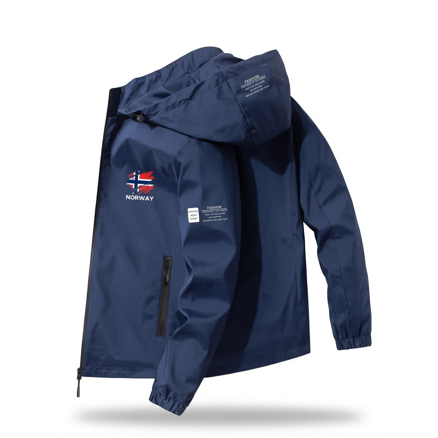 Unisex Windbreaker with Nordic Print and Hood - product view 1 | Buffalo Gears