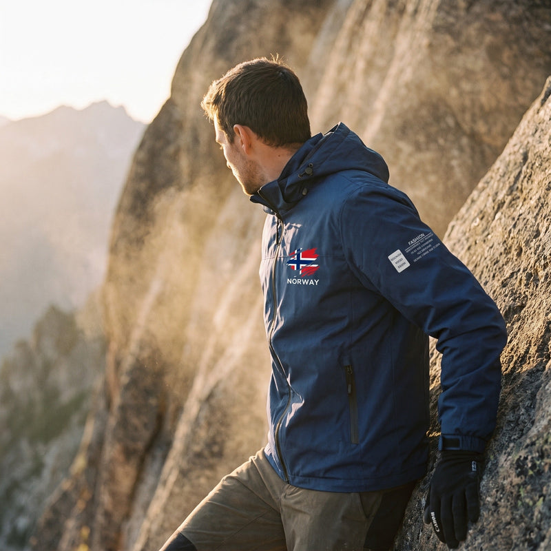 Unisex Windbreaker with Nordic Print and Hood - product view 2 | Buffalo Gears