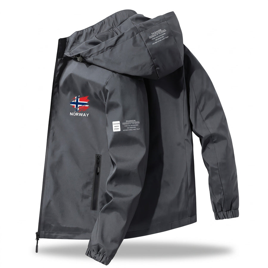 Unisex Windbreaker with Nordic Print and Hood - product view 5 | Buffalo Gears