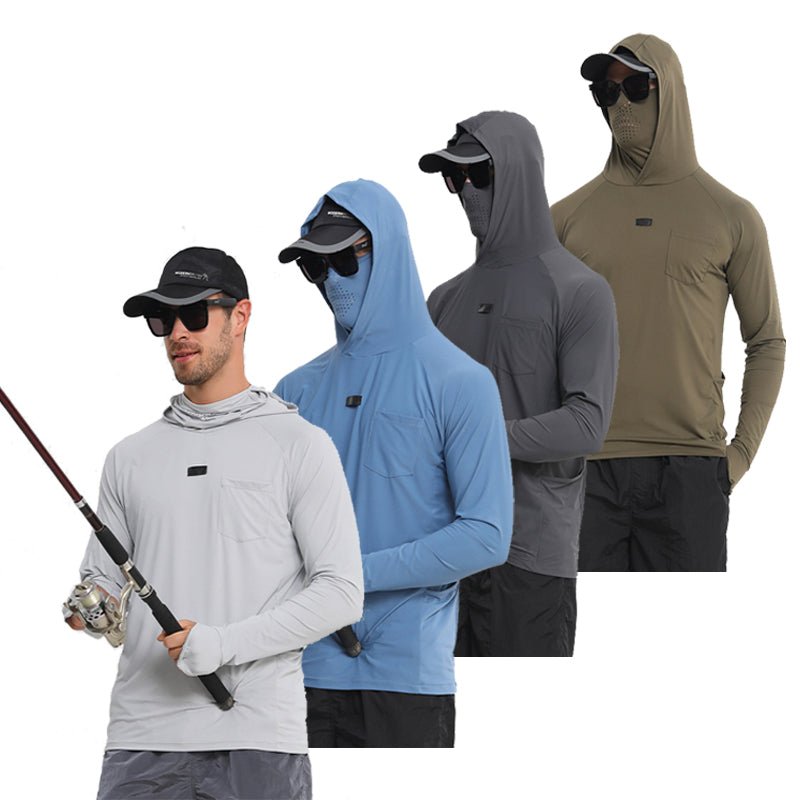 UPF 50+ Hooded Sun Shirt with Attached Neck Gaiter - product view 7 | Buffalo Gears