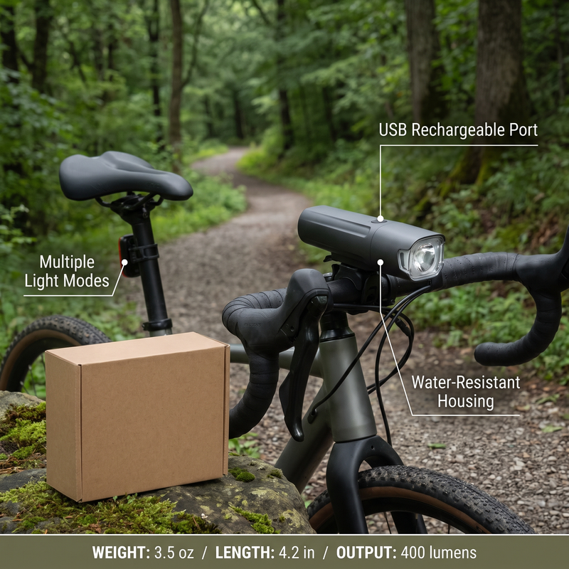 USB Rechargeable Bike Light Set for Night Riding - product view 3 | Buffalo Gears