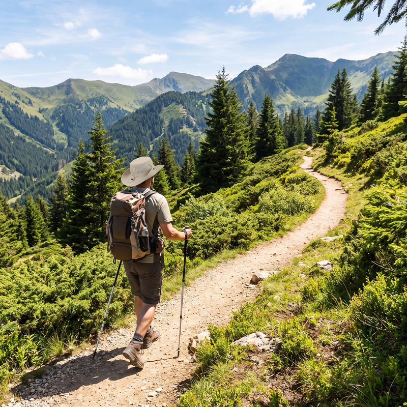 Ventilated Wide Brim Hat for Sunny Trail Hikes - product view 2 | Buffalo Gears