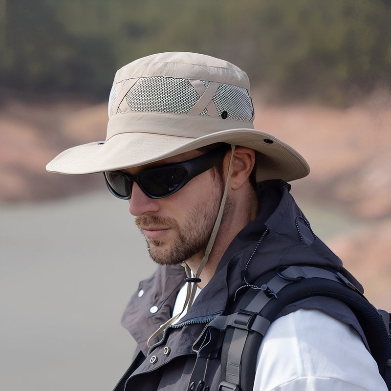 Ventilated Wide Brim Hat for Sunny Trail Hikes - product view 4 | Buffalo Gears