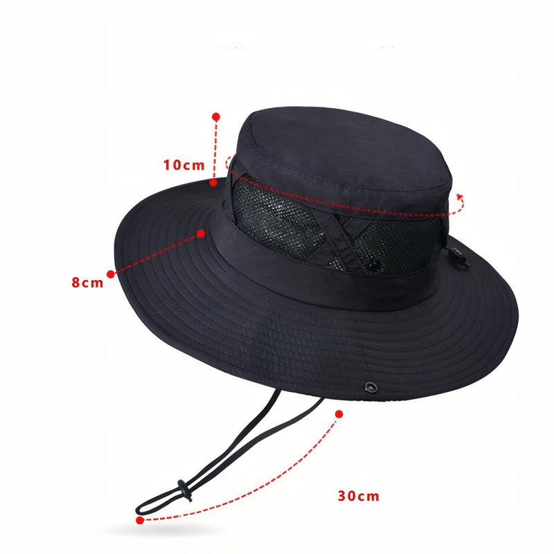 Ventilated Wide Brim Hat for Sunny Trail Hikes - product view 5 | Buffalo Gears