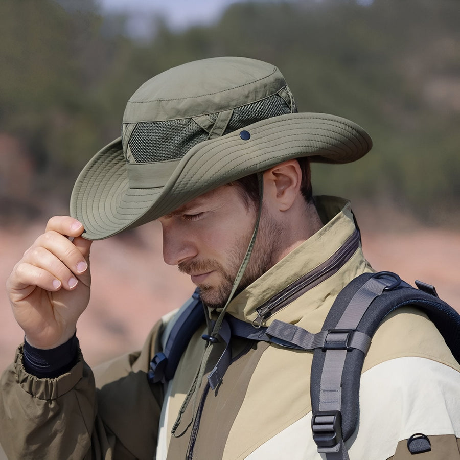 Ventilated Wide Brim Hat for Sunny Trail Hikes - product view 12 | Buffalo Gears