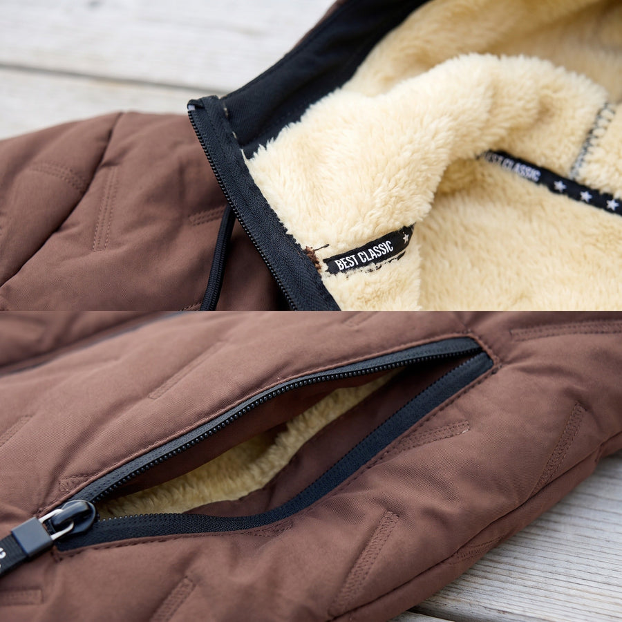 Warm Fleece Winter Jacket for Men with Side Pockets - product view 3 | Buffalo Gears