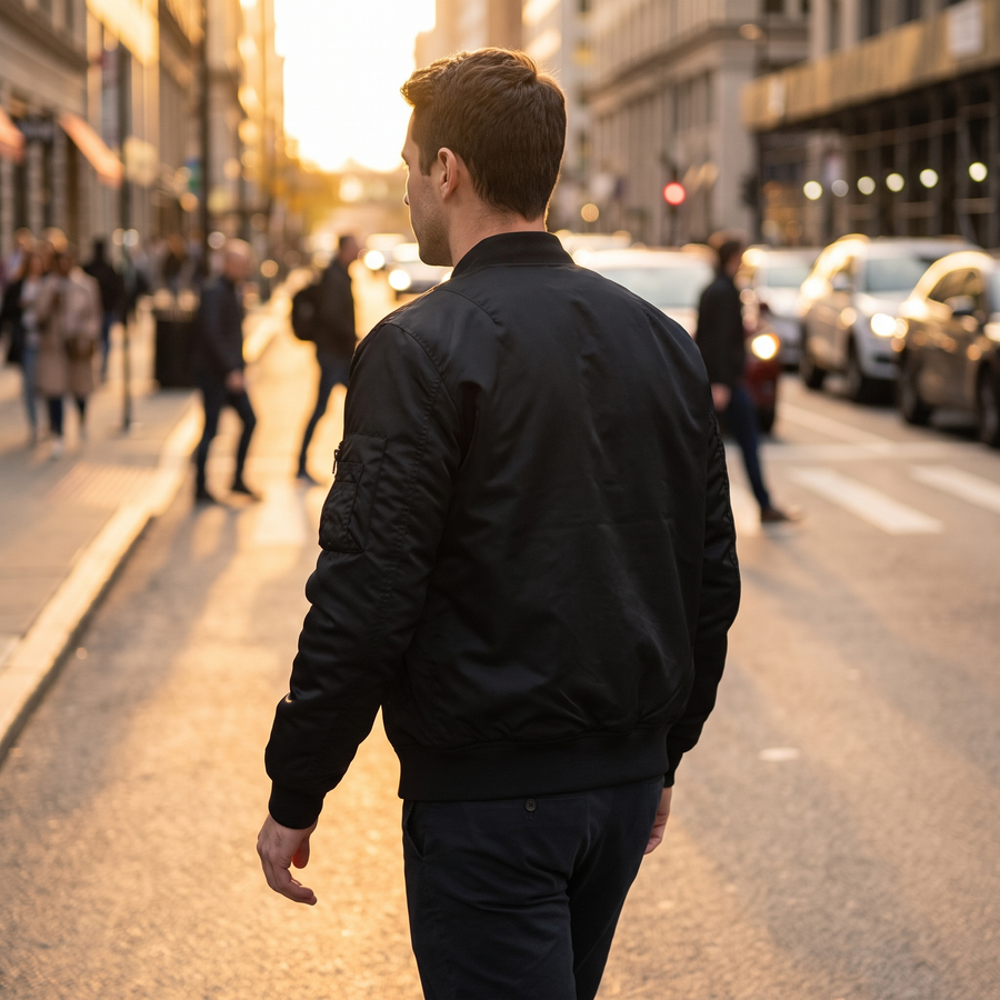 Water-Repellent MA-1 Flight Bomber Jacket with Warm Lining - product view 2 | Buffalo Gears