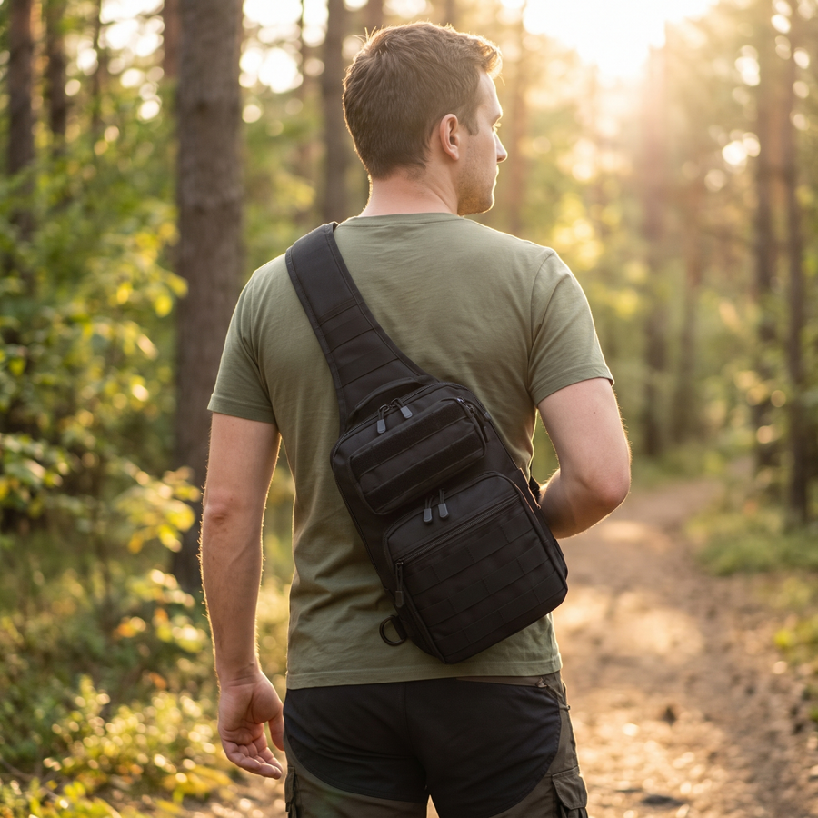 Water-Resistant Molle Sling Bag for Everyday Carry - product view 2 | Buffalo Gears