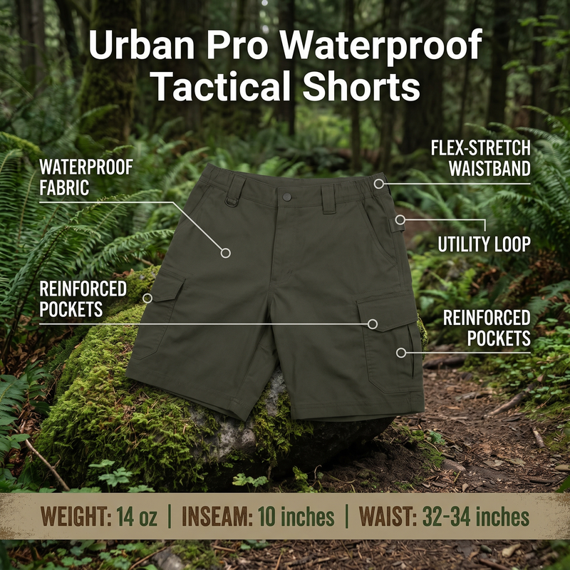 Water-Resistant Ripstop Tactical Shorts for Summer - product view 3 | Buffalo Gears