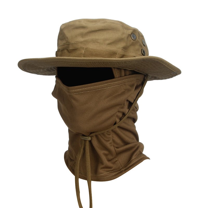 Wide-Brim Boonie Sun Hat with Attached Balaclava - product view 4 | Buffalo Gears