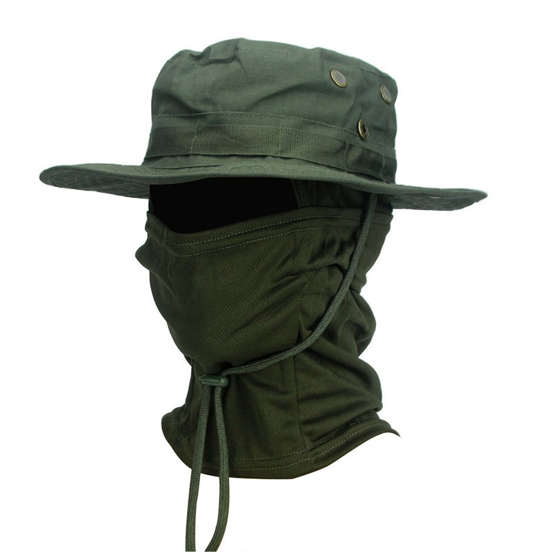Wide-Brim Boonie Sun Hat with Attached Balaclava - product view 5 | Buffalo Gears