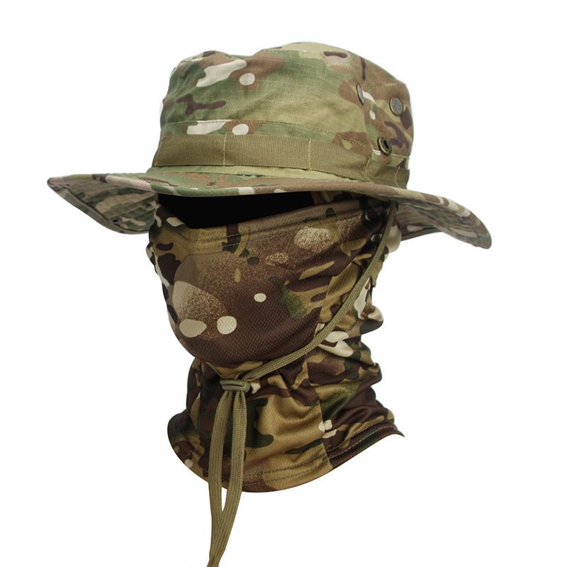 Wide-Brim Boonie Sun Hat with Attached Balaclava - product view 6 | Buffalo Gears