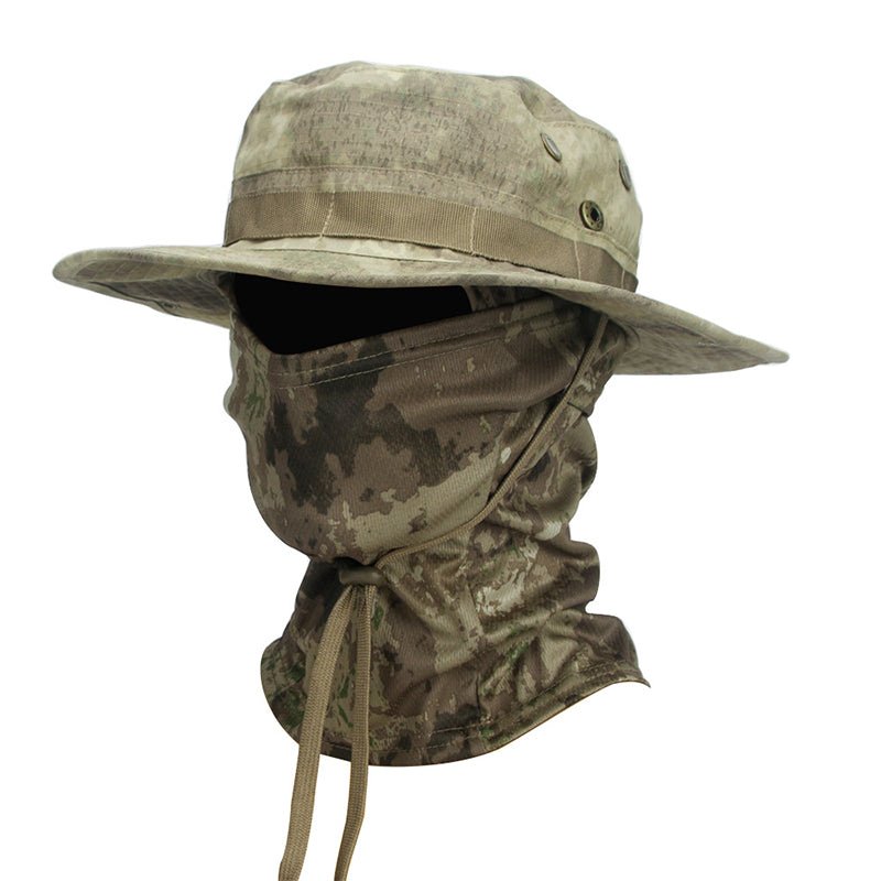 Wide-Brim Boonie Sun Hat with Attached Balaclava - product view 8 | Buffalo Gears