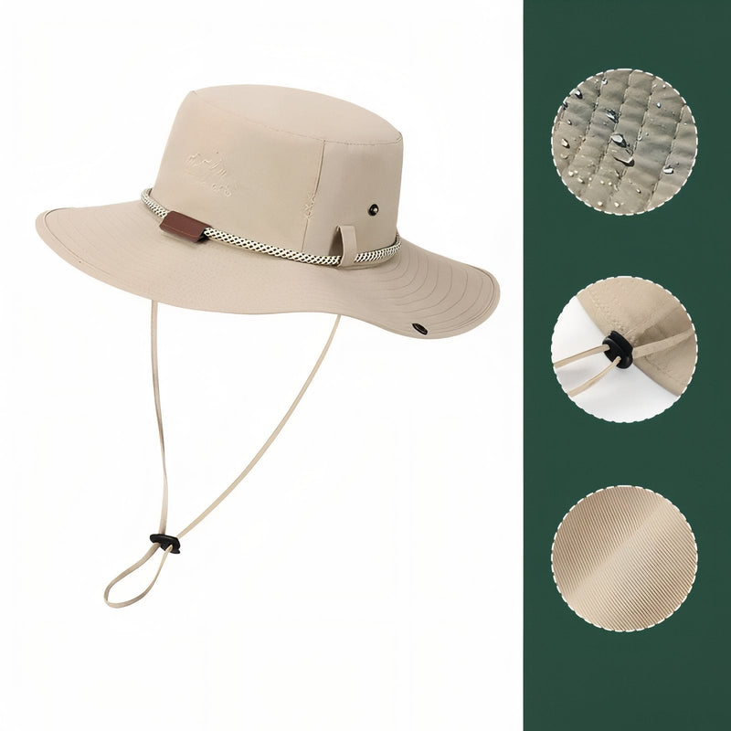 Wide Brim Rain Hat for Wet Weather Trekking - product view 6 | Buffalo Gears