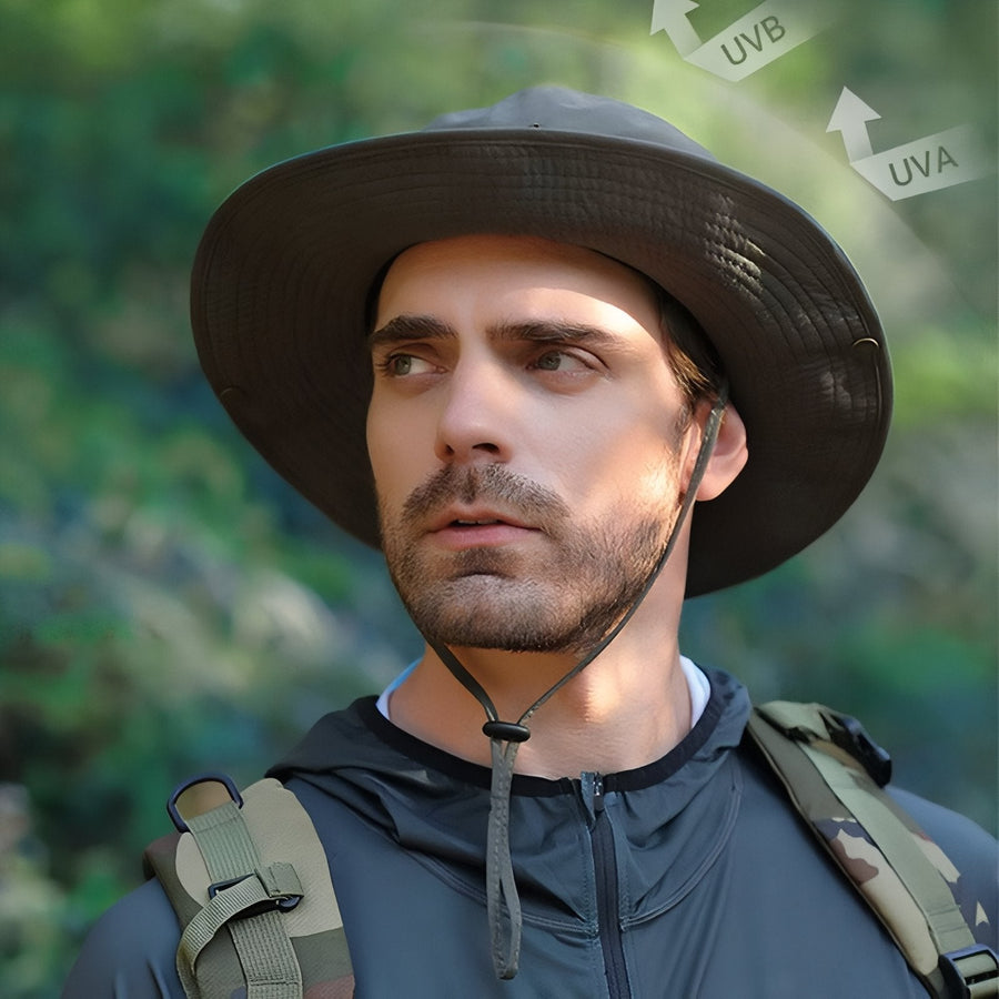 Wide Brim Rain Hat for Wet Weather Trekking - product view 9 | Buffalo Gears