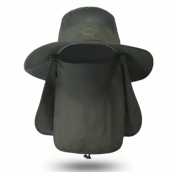Wide Brim Sun Hat with Removable Neck Flap for Hikers
