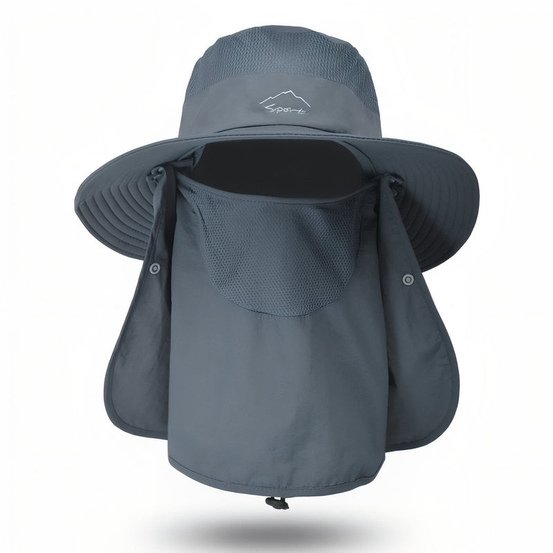 Wide Brim Sun Hat with Removable Neck Flap for Hikers - product view 11 | Buffalo Gears