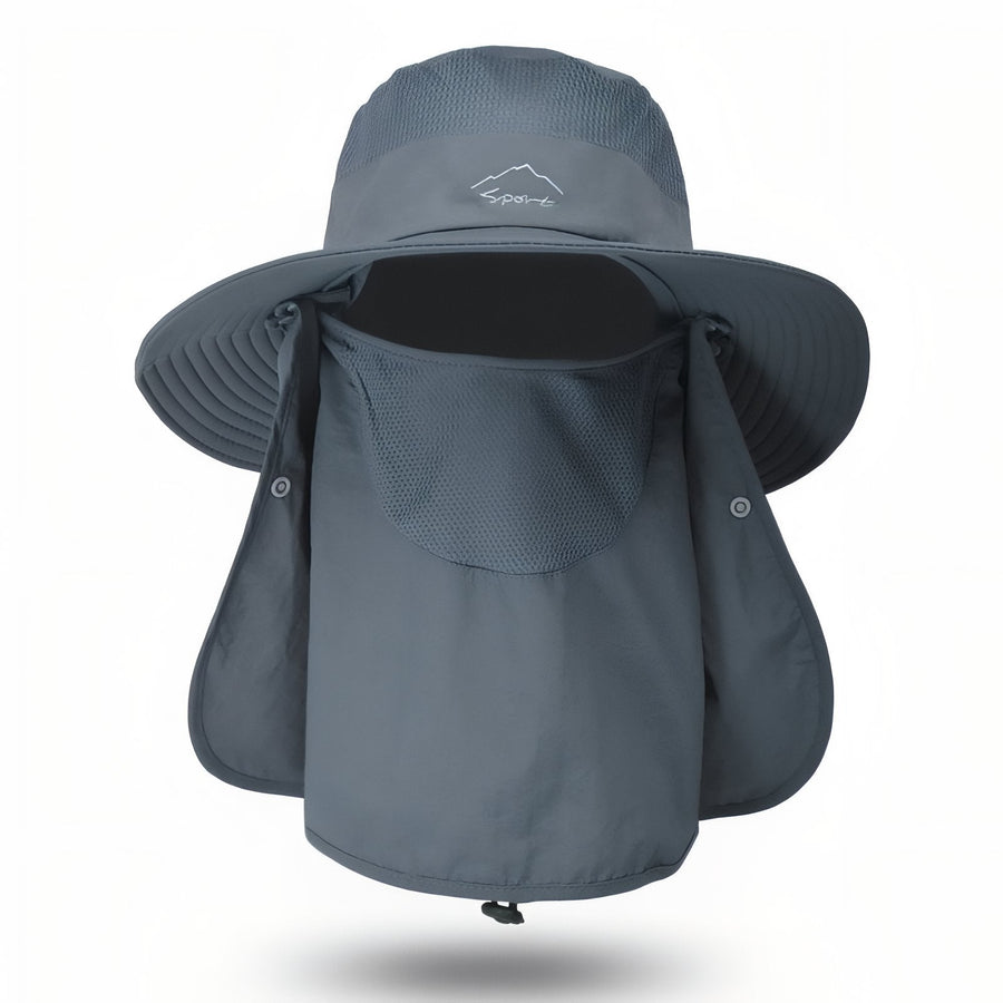 Wide Brim Sun Hat with Removable Neck Flap for Hikers - product view 11 | Buffalo Gears