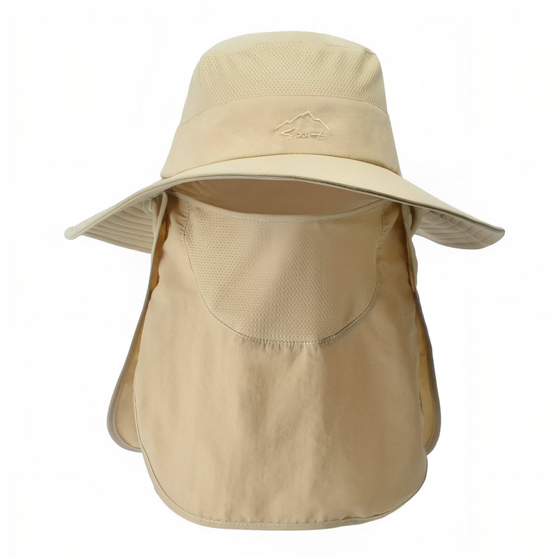 Wide Brim Sun Hat with Removable Neck Flap for Hikers - product view 12 | Buffalo Gears