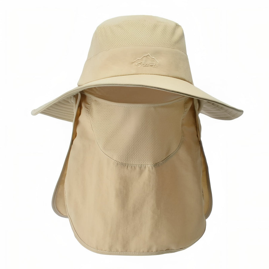 Wide Brim Sun Hat with Removable Neck Flap for Hikers - product view 12 | Buffalo Gears