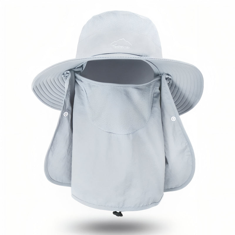 Wide Brim Sun Hat with Removable Neck Flap for Hikers - product view 13 | Buffalo Gears