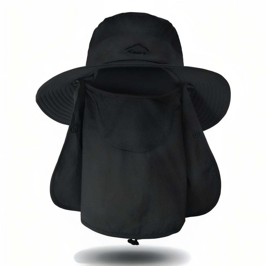 Wide Brim Sun Hat with Removable Neck Flap for Hikers - product view 15 | Buffalo Gears