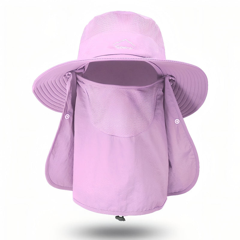 Wide Brim Sun Hat with Removable Neck Flap for Hikers - product view 18 | Buffalo Gears