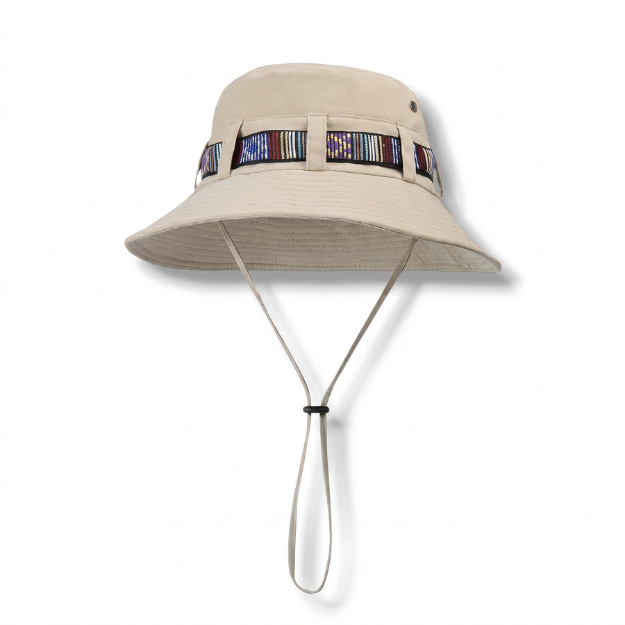 Wide-Brim Woven Sun Hat with Adjustable Chin Cord - product view 1 | Buffalo Gears
