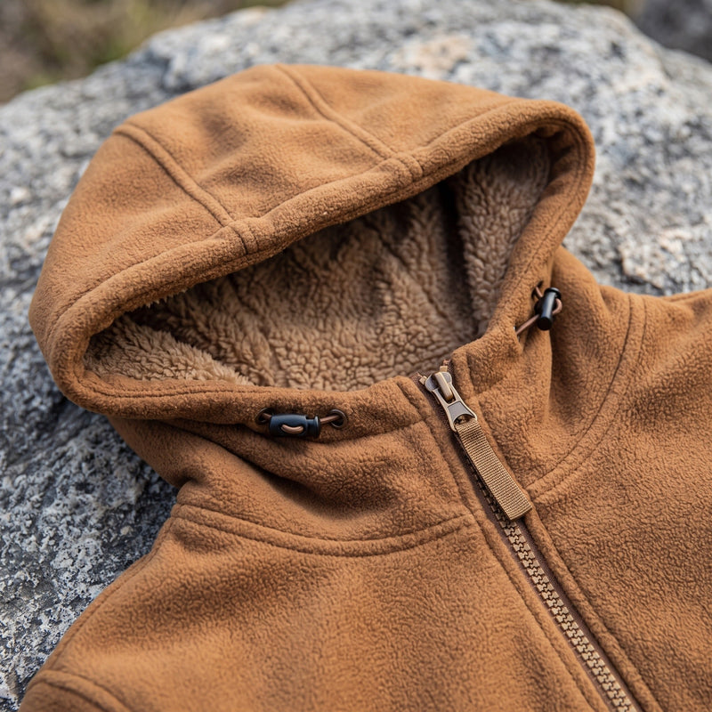 Windproof Fleece Jacket for Men with Hood - product view 3 | Buffalo Gears