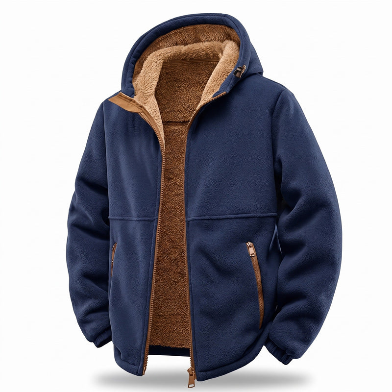 Windproof Fleece Jacket for Men with Hood - product view 6 | Buffalo Gears