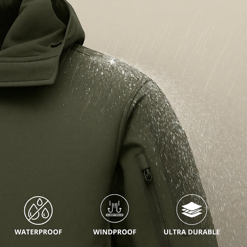 Windproof Fleece-Lined Jacket for Wet Mountain Hikes - product view 3 | Buffalo Gears