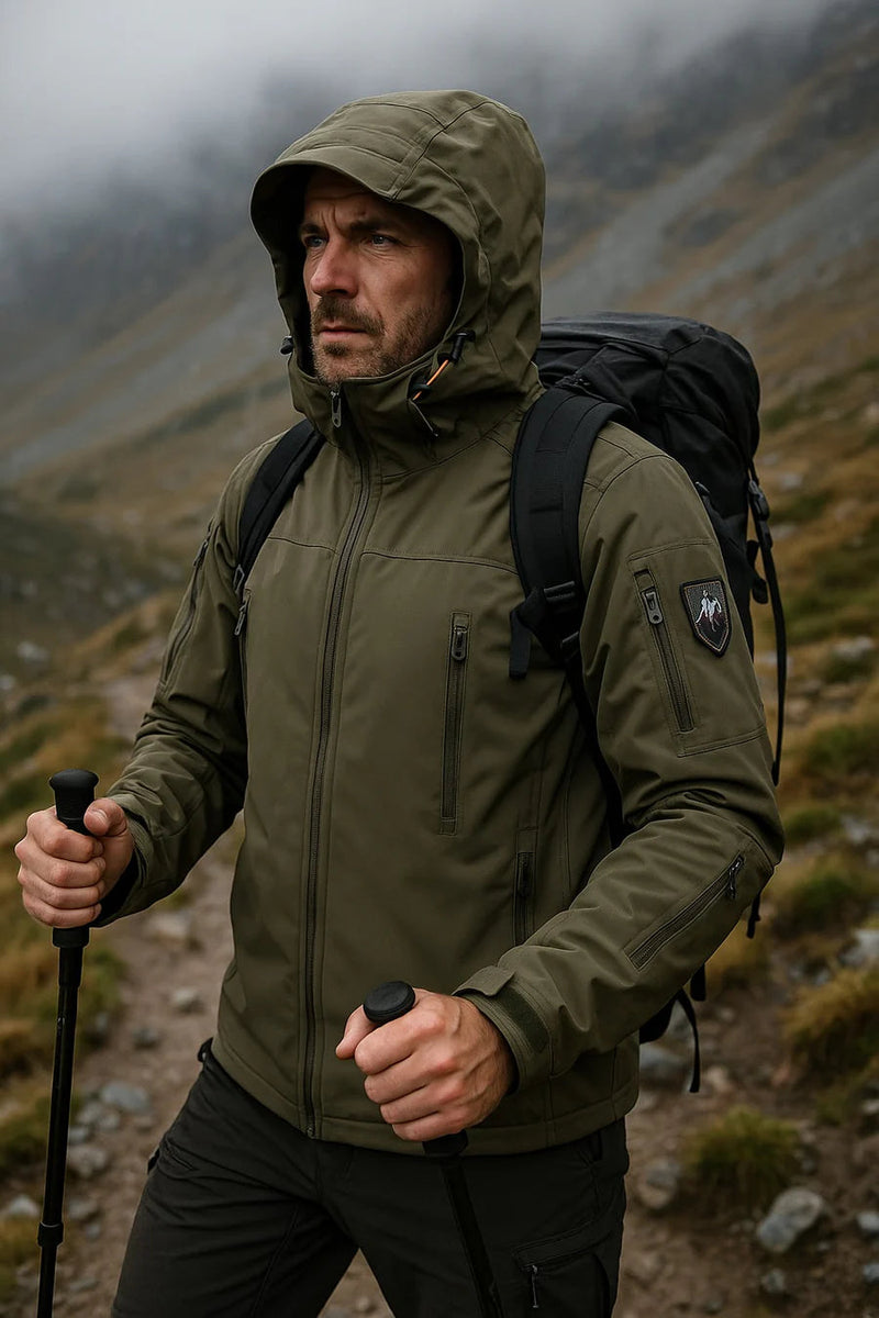 Windproof Fleece-Lined Jacket for Wet Mountain Hikes - product view 4 | Buffalo Gears