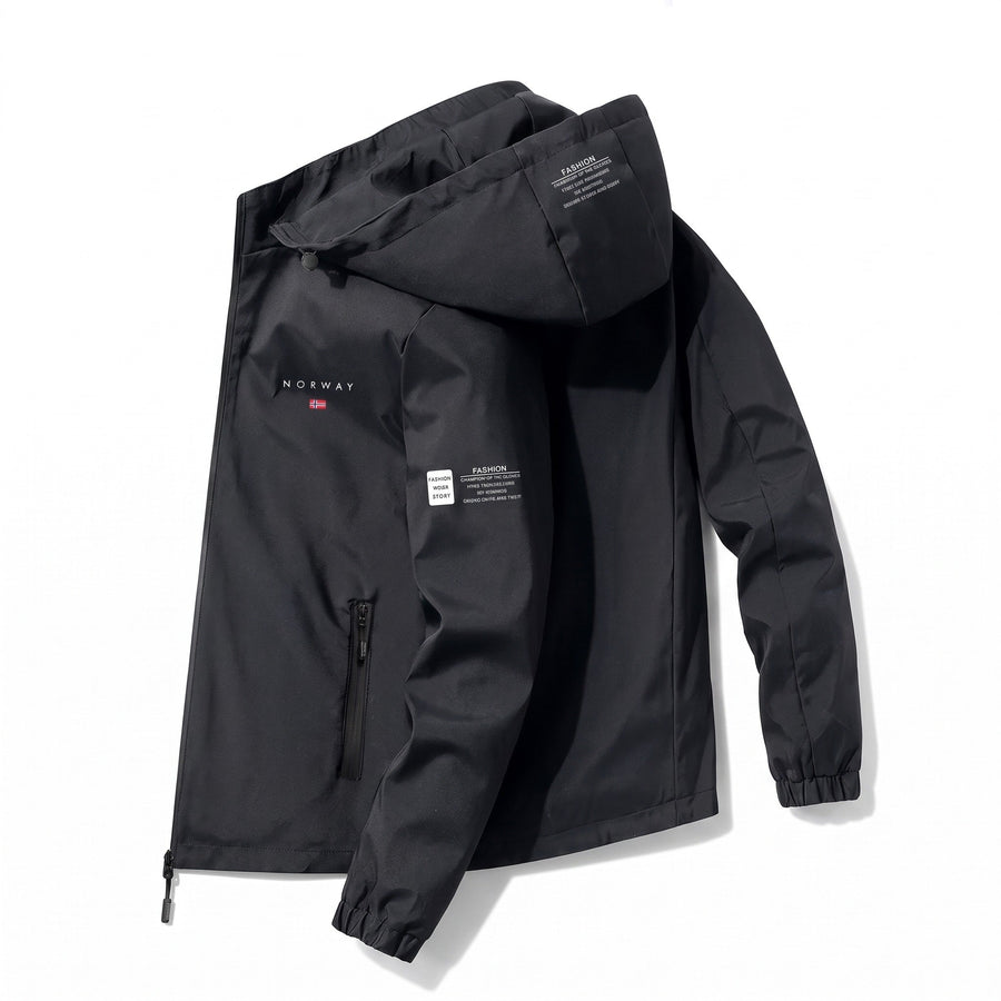 Windproof Hiking Jacket with Nordic Print, Unisex - product view 1 | Buffalo Gears