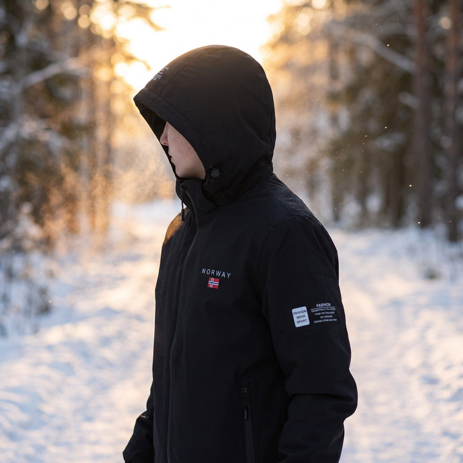 Windproof Hiking Jacket with Nordic Print, Unisex - product view 2 | Buffalo Gears